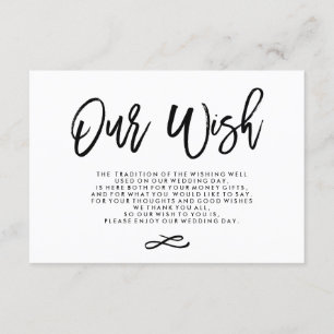 Chic Hand Lettered Wedding Wishing Well Enclosure Card
