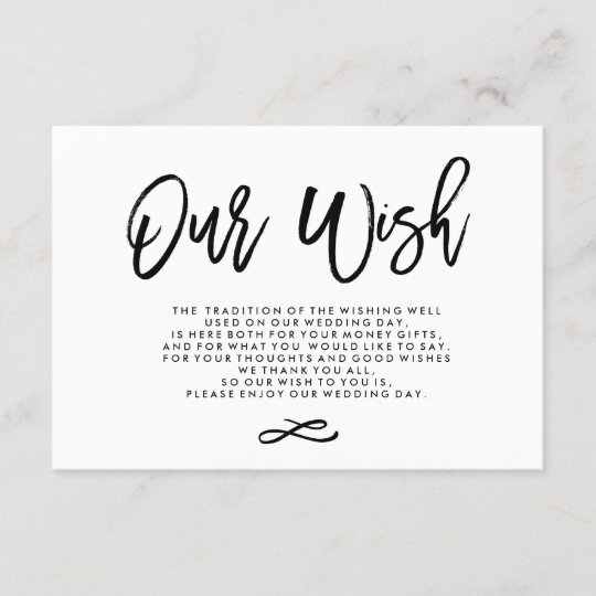 Chic Hand Lettered Wedding Wishing Well Enclosure Card Zazzle Com