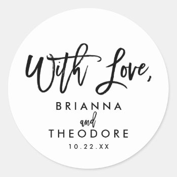 Chic Hand Lettered Wedding With Love Favor Label by NBpaperco at Zazzle
