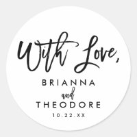 Chic Hand Lettered Wedding With Love Favor Label