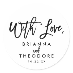 Chic Hand Lettered Wedding With Love Favor Label