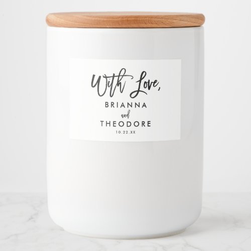 Chic Hand Lettered Wedding With Love Food Label