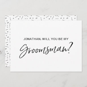 Chic Hand lettered "Will you be my groomsman" Invitation