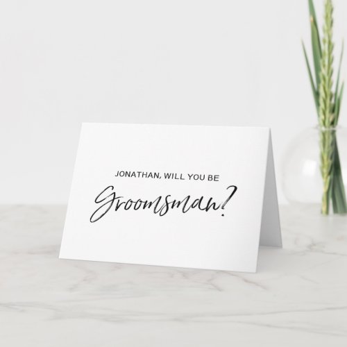 Chic Hand lettered Will you be my Groomsman Invitation