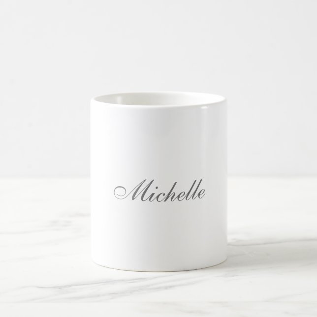 Chic Handwriting Classical Plain Minimalist Coffee Mug (Center)