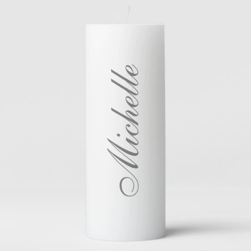 Chic Handwriting Classical Plain Minimalist Pillar Candle