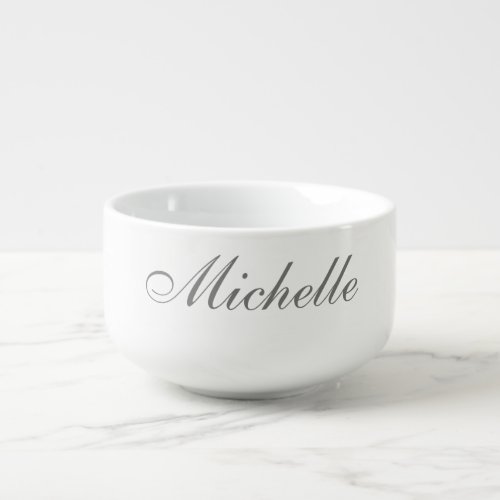 Chic Handwriting Classical Plain Minimalist Soup Mug