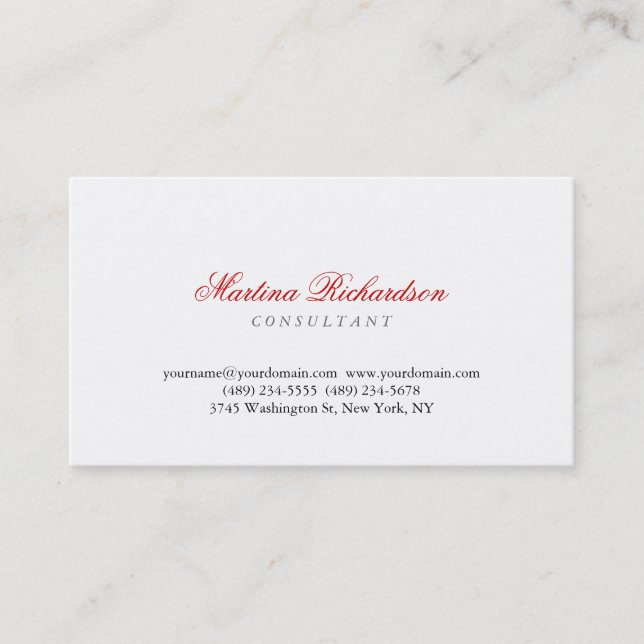 Chic Handwriting Script Professional Business Card (Front)