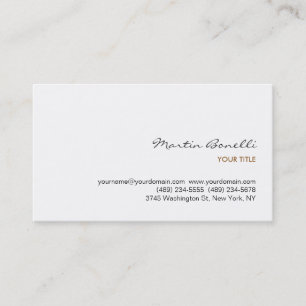 Chic Handwriting Sophisticated White Business Card
