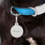 Chic Handwritten Dog Cat Pet Identification ID Pet ID Tag<br><div class="desc">This design may be personalized in the area provided by changing the photo and/or text. Or it can be customized by choosing the click to customize further option and delete or change the color of the background, add text, change the text color or style, or delete the text for an...</div>