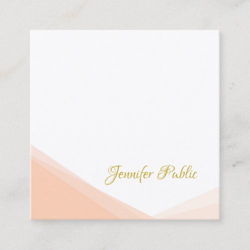 Chic Handwritten Gold Name Professional Template Square Business Card