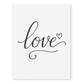Chic Handwritten Love Tattoo Style Cursive Text