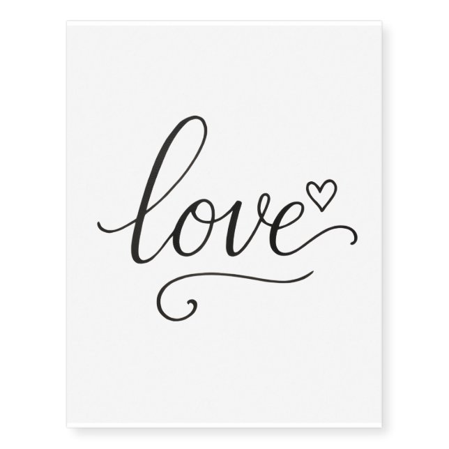 Chic Handwritten Love Tattoo Style Cursive Text (Front)
