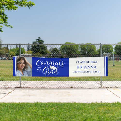 Chic Handwritten Script CONGRATS GRAD Photo Banner