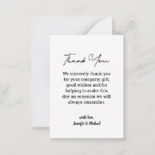 chic handwritten wedding faded photo thank you note card | Zazzle