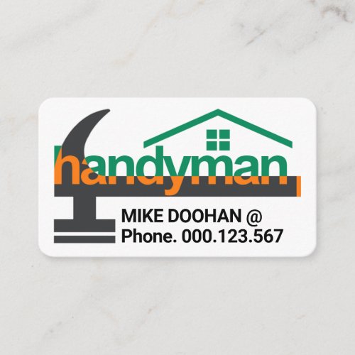 Chic Handyman Hammer Builder Business Card