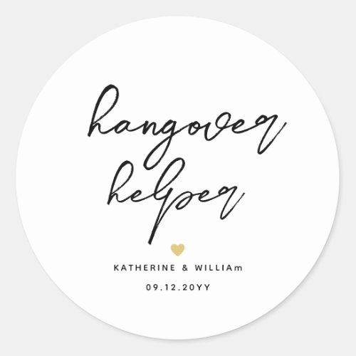  Chic Hangover Helper Recovery Kit Favor  Classic Round Sticker