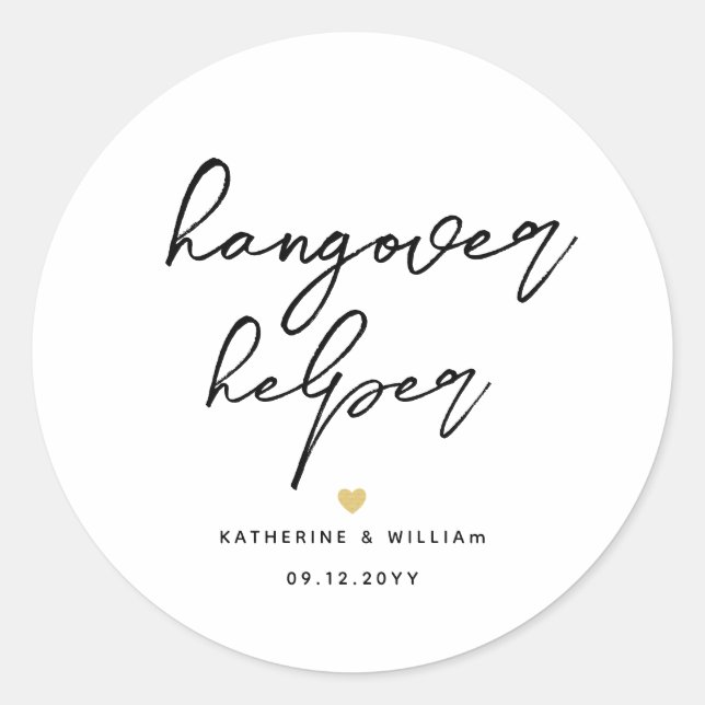  Chic Hangover Helper Recovery Kit Favor  Classic Round Sticker (Front)