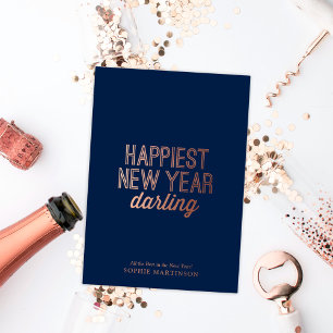 Chic Happiest New Year Foil Holiday Card