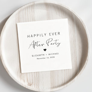 Chic Happily Ever After Party Wedding Reception Napkins