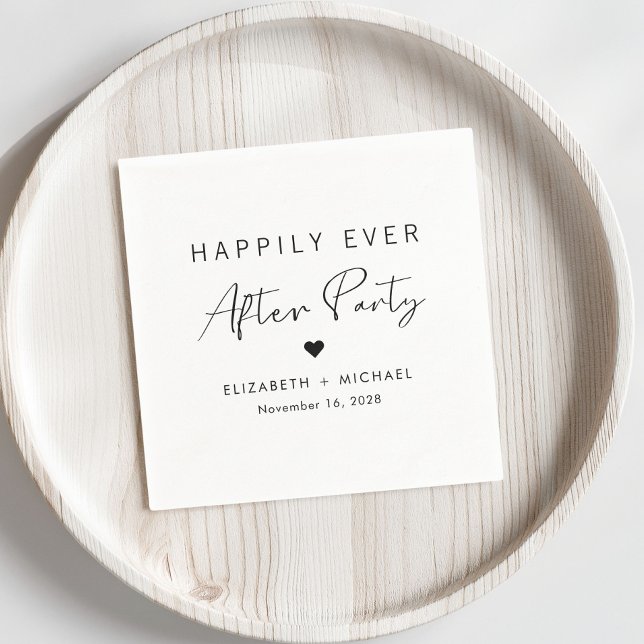 Chic Happily Ever After Party Wedding Reception Napkins (Creator Uploaded)