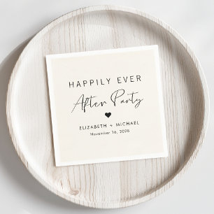 Chic Happily Ever After Party Wedding Reception Napkins