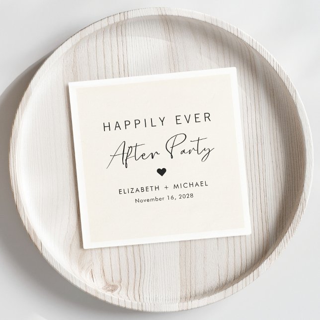 Chic Happily Ever After Party Wedding Reception Napkins (Creator Uploaded)