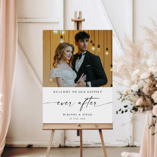Chic Happily Ever After Party Wedding Welcome sign