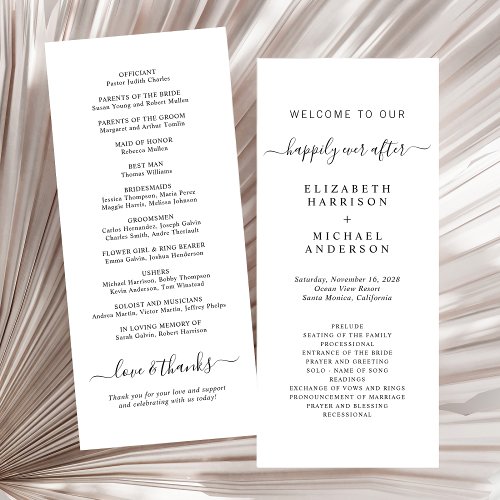 Chic Happily Ever After Wedding Ceremony Program