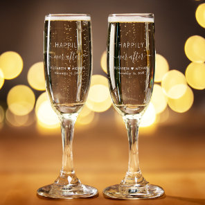 Chic Happily Ever After Wedding Champagne Flute