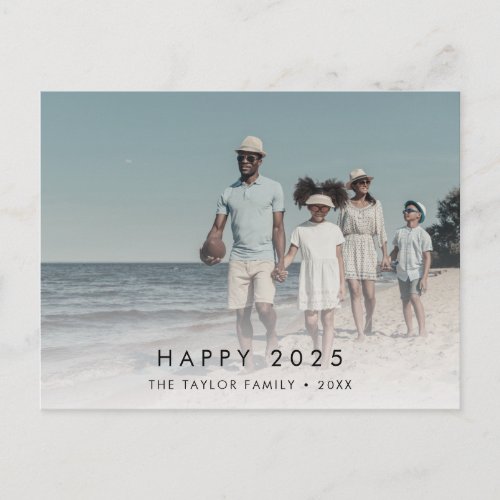 Chic Happy 2024 New Year In Review Photo Holiday Postcard
