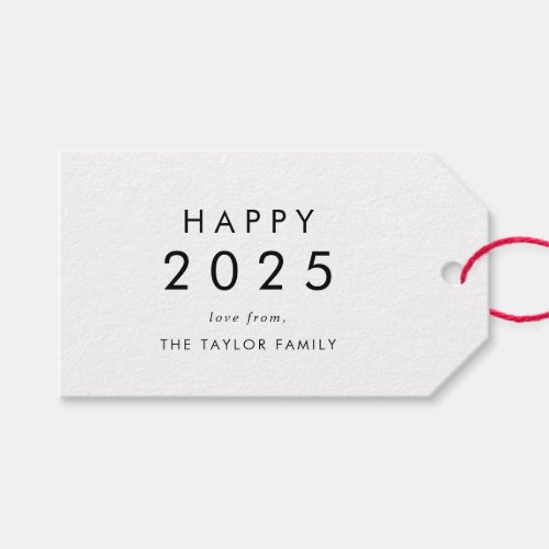 Chic Happy 2025 New Year Family Holiday Gift Tags