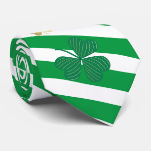 Chic Happy Good Luck Gold Shamrock St Patrick's  Neck Tie