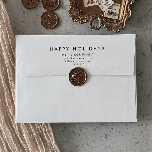 Chic Happy Holidays Card Envelope