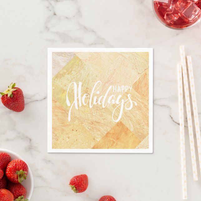 Chic Happy Holidays Champagne Napkins (Insitu)
