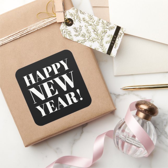 Chic Happy New Year party favor stickers and seals (Gifting)