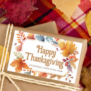 Chic Happy Thanksgiving Customized Company Rectangular Sticker