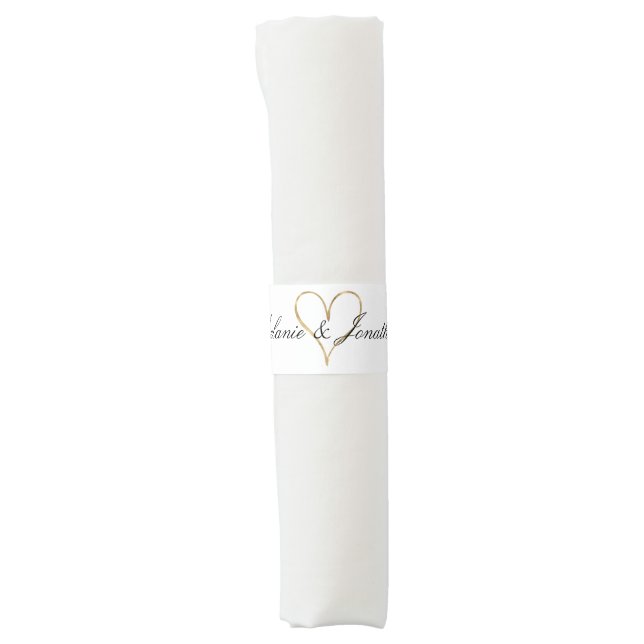 Chic Heart of Gold Napkin Bands (Front)