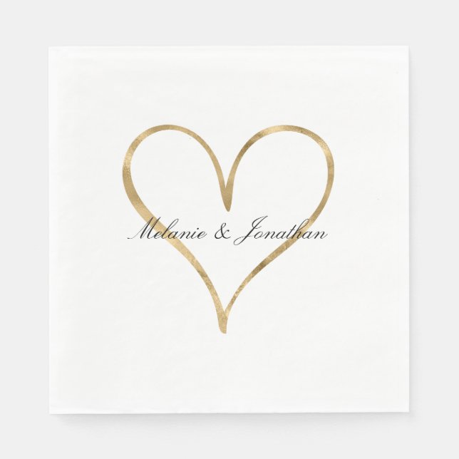 Chic Heart of Gold Napkins (Front)
