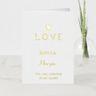 Chic Heart Romantic Love Foil Greeting Card