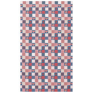 Chic Hearts and Roses Faux Patchwork Tablecloth