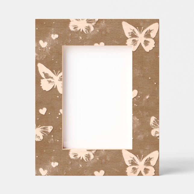 Chic Hearts & Butterflies Engraved Frames (Front)