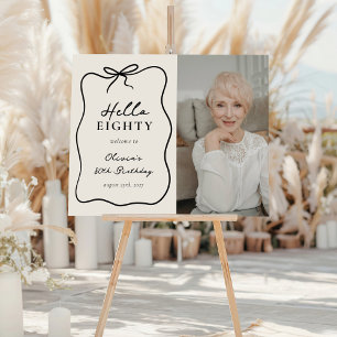 Chic Hello Eighty' Photo 80th Birthday Party Foam Board