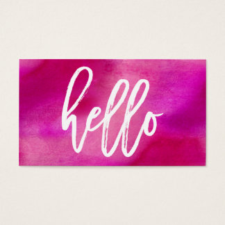 Chic Hello Magenta Watercolor | Business Card