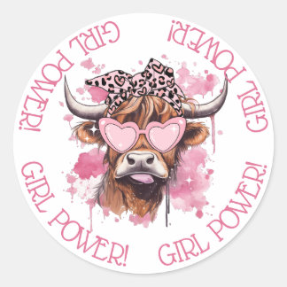 Chic Hereford Girly Cow Galentines Day Sticker