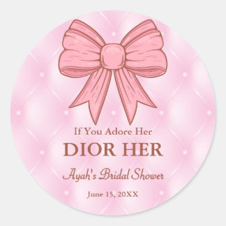 Chic High End Perfume Theme Pink Party Favor Classic Round Sticker