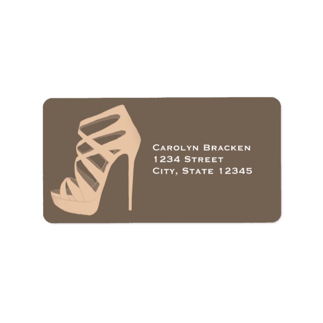 Chic High Heels Shoe Wedding Address Label (Front)