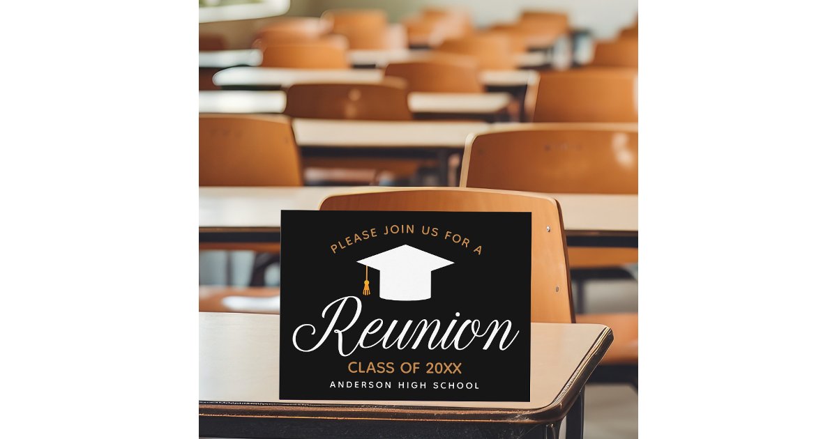 Chic High School Reunion Party Invitation Postcard | Zazzle