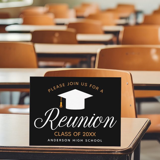 Chic High School Reunion Party Invitation Postcard (Creator Uploaded)