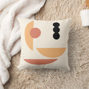 Chic Hip Abstract Red Sun Black Moon Fusion Art Throw Pillow